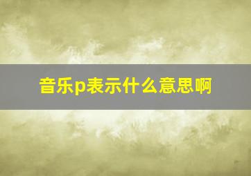 音乐p表示什么意思啊