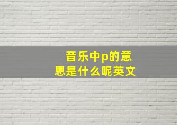 音乐中p的意思是什么呢英文