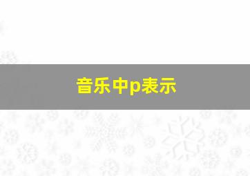 音乐中p表示