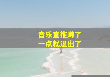 音乐宣推赚了一点就退出了