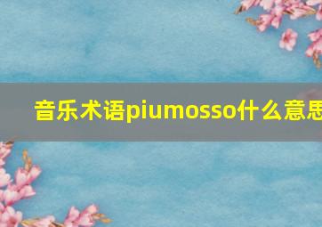 音乐术语piumosso什么意思