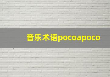 音乐术语pocoapoco