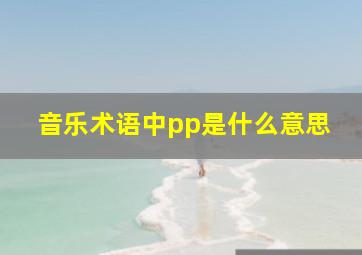 音乐术语中pp是什么意思