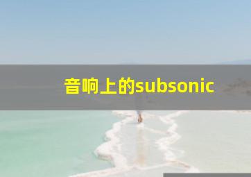 音响上的subsonic