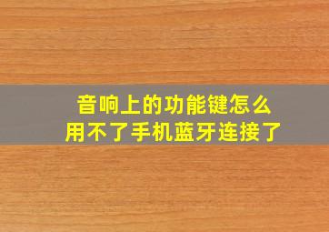 音响上的功能键怎么用不了手机蓝牙连接了