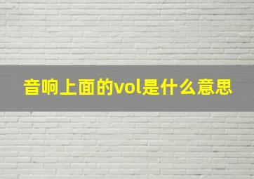 音响上面的vol是什么意思