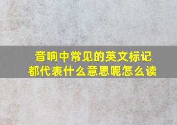 音响中常见的英文标记都代表什么意思呢怎么读