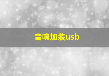 音响加装usb