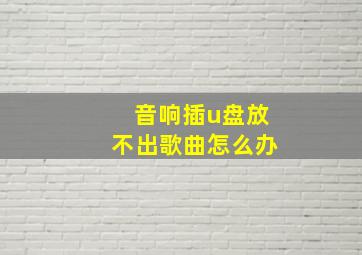 音响插u盘放不出歌曲怎么办