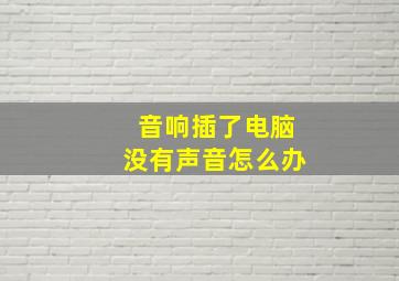 音响插了电脑没有声音怎么办