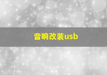 音响改装usb