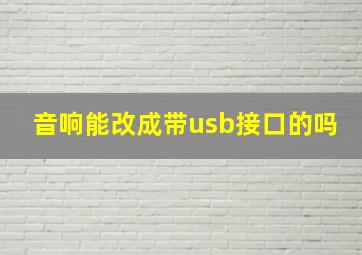 音响能改成带usb接口的吗