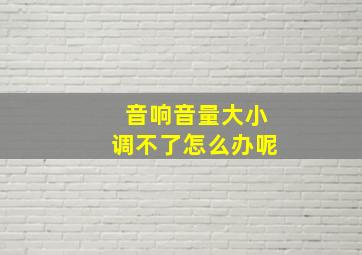 音响音量大小调不了怎么办呢