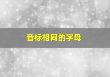 音标相同的字母