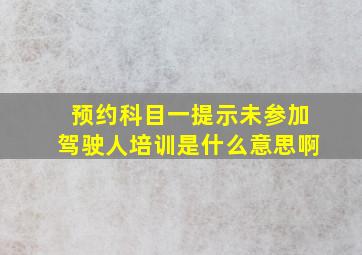 预约科目一提示未参加驾驶人培训是什么意思啊