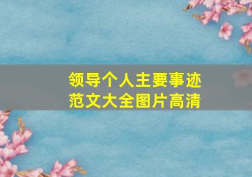 领导个人主要事迹范文大全图片高清