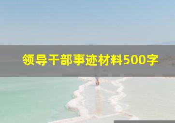 领导干部事迹材料500字