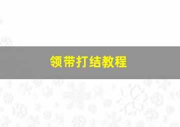 领带打结教程