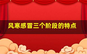 风寒感冒三个阶段的特点