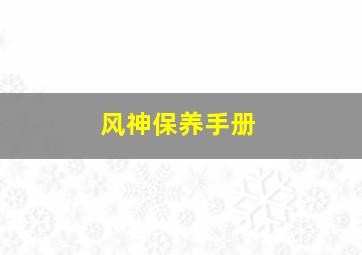 风神保养手册