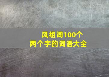 风组词100个两个字的词语大全