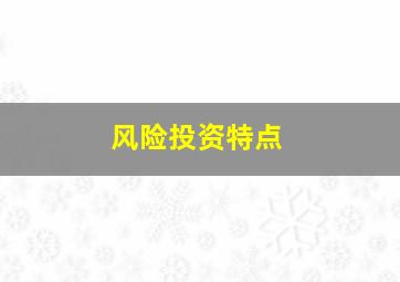 风险投资特点