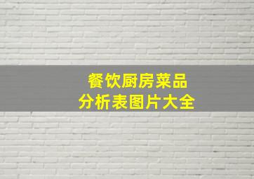 餐饮厨房菜品分析表图片大全