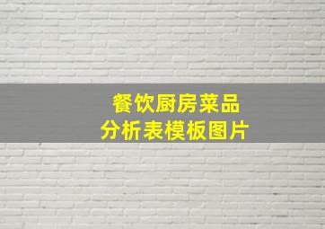 餐饮厨房菜品分析表模板图片