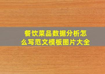 餐饮菜品数据分析怎么写范文模板图片大全