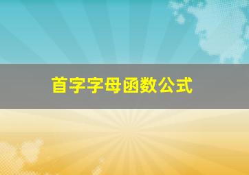 首字字母函数公式