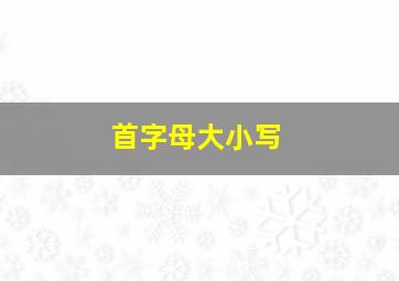 首字母大小写