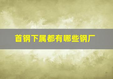 首钢下属都有哪些钢厂