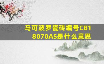 马可波罗瓷砖编号CB18070AS是什么意思