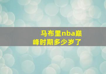 马布里nba巅峰时期多少岁了