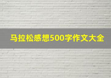 马拉松感想500字作文大全