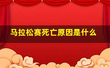 马拉松赛死亡原因是什么