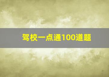 驾校一点通100道题