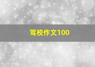 驾校作文100