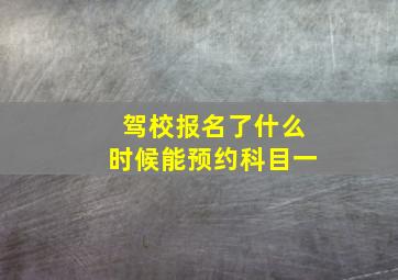 驾校报名了什么时候能预约科目一