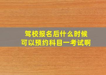 驾校报名后什么时候可以预约科目一考试啊