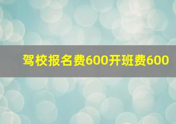 驾校报名费600开班费600