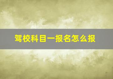 驾校科目一报名怎么报