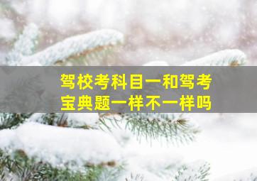 驾校考科目一和驾考宝典题一样不一样吗