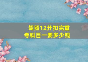 驾照12分扣完重考科目一要多少钱