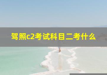 驾照c2考试科目二考什么