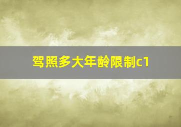 驾照多大年龄限制c1