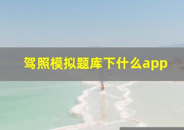 驾照模拟题库下什么app