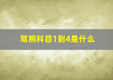 驾照科目1到4是什么