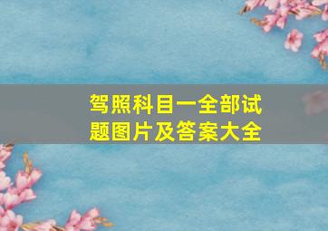 驾照科目一全部试题图片及答案大全