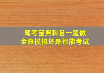 驾考宝典科目一是做全真模拟还是智能考试